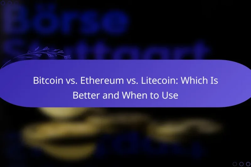 Bitcoin vs. Ethereum vs. Litecoin: Which Is Better and When to Use
