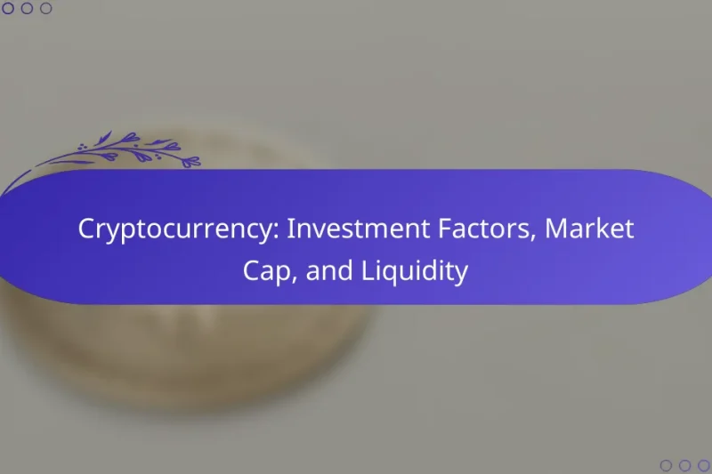 Cryptocurrency: Investment Factors, Market Cap, and Liquidity