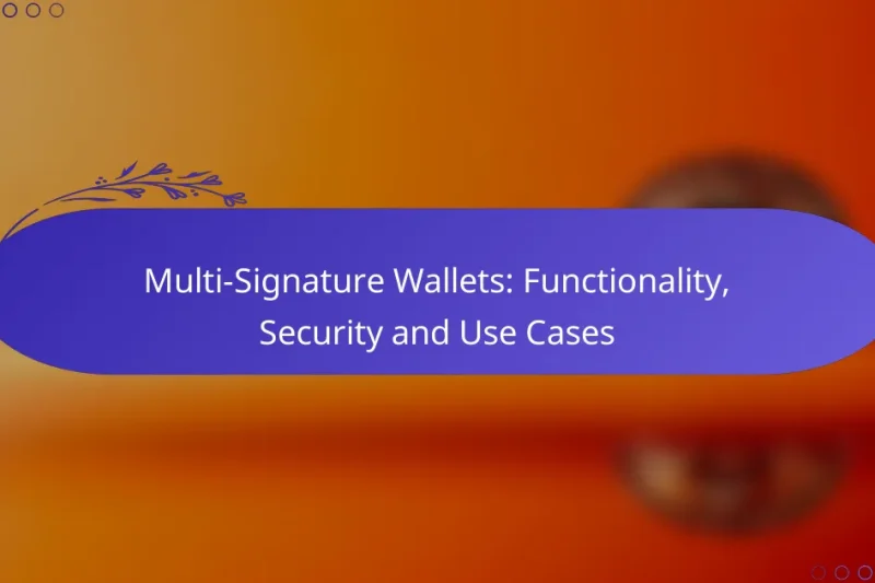Multi-Signature Wallets: Functionality, Security and Use Cases