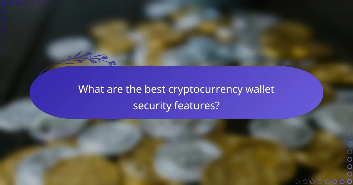 What are the best cryptocurrency wallet security features?