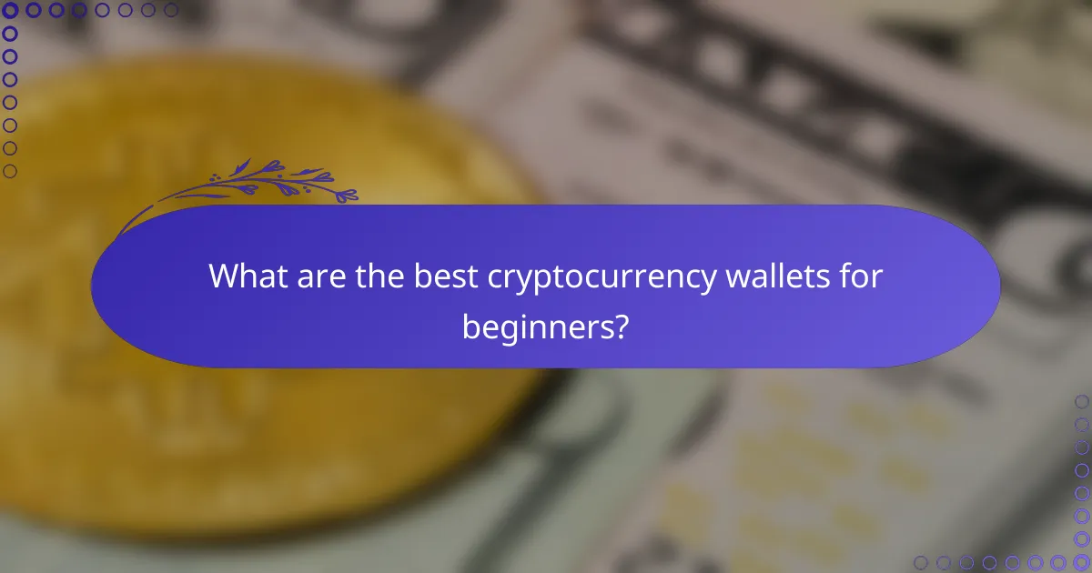 What are the best cryptocurrency wallets for beginners?
