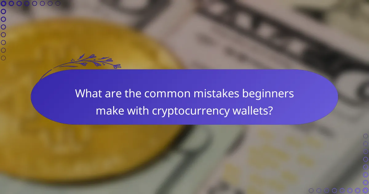 What are the common mistakes beginners make with cryptocurrency wallets?