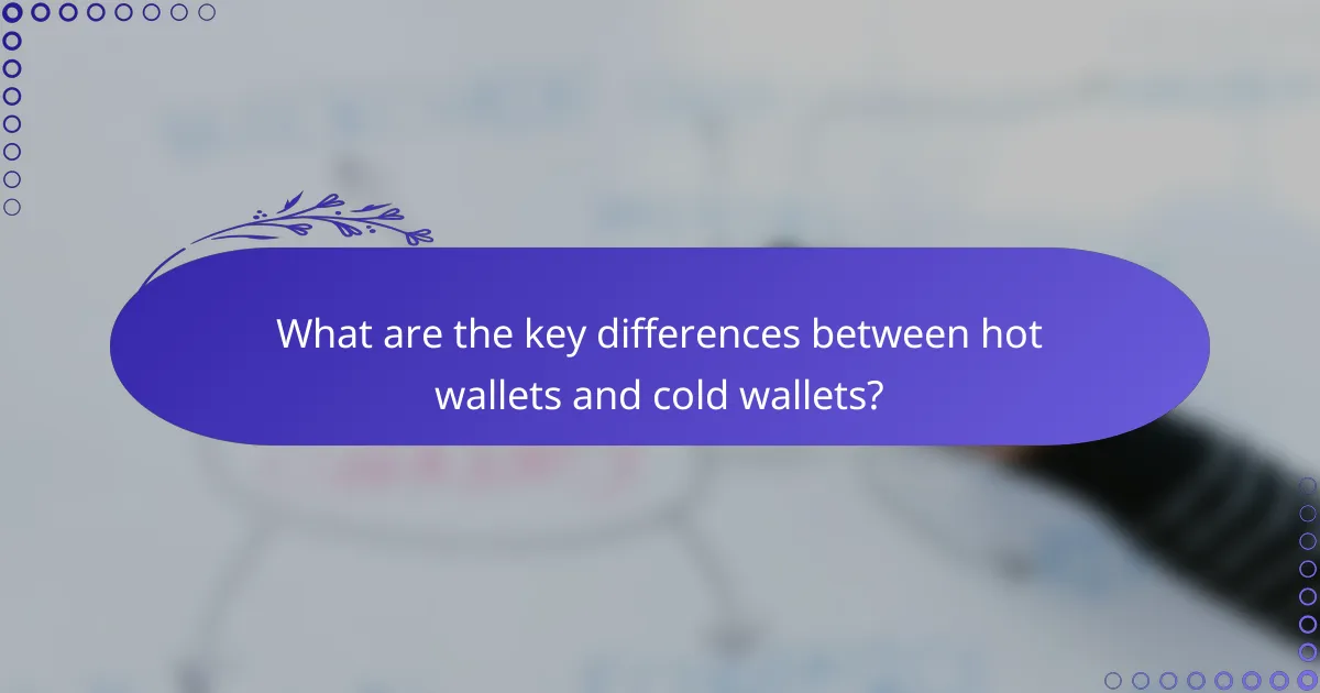 What are the key differences between hot wallets and cold wallets?