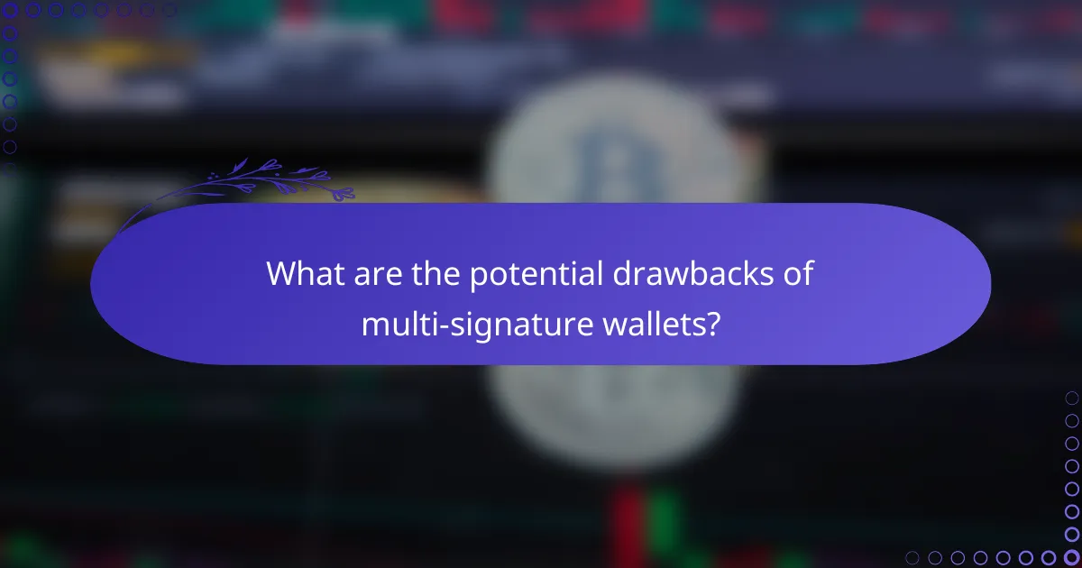 What are the potential drawbacks of multi-signature wallets?