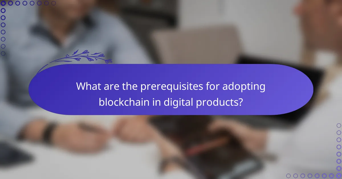What are the prerequisites for adopting blockchain in digital products?