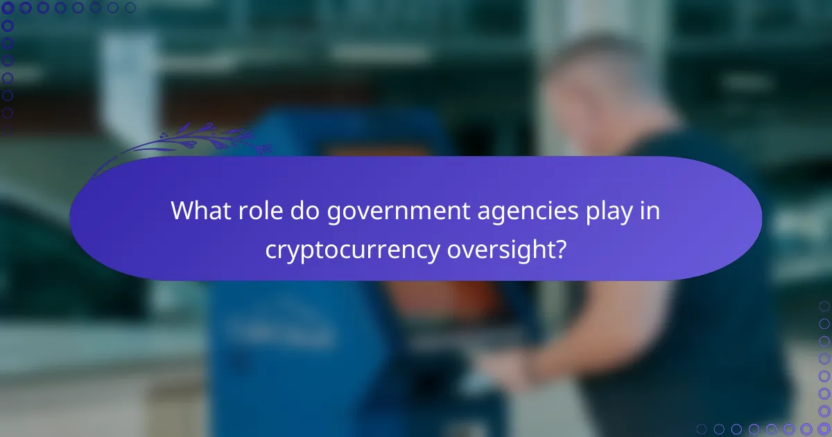 What role do government agencies play in cryptocurrency oversight?